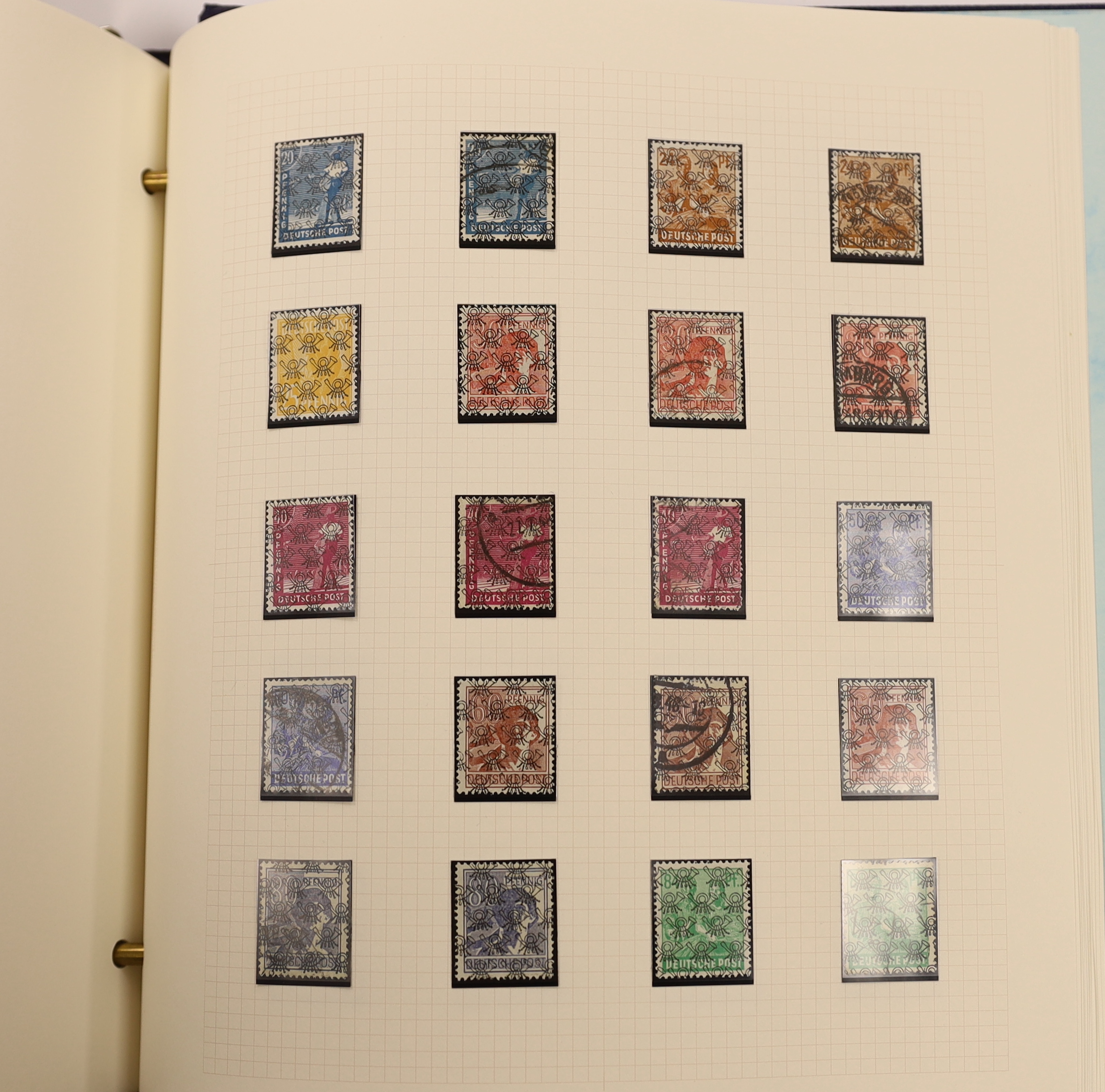 A collection of German Allied Occupation stamps in three albums with a range of Allied Military Posts including scarce perforations, mint blocks, varieties etc. some with certificates, Currency Reform Overprints, Baden,